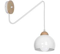 Homemania Lampe murale Dama Applique Blanc en métal, bois, 15 x 40 x 60 cm