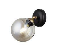 Homemania Lampe Murale Mano - Applique - Noir, Or en Métal, Verre, 12 X 14 X 24cm, 1 X E27, Max 40W