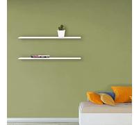 Homemania Set 2 Étagère Yolande - Tablette, Étagère - pour Mur - Blanc en Bois, 80 X 18 X 1,8cm