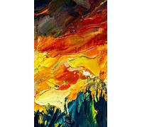 Homemania Tapis Imprimé Fire Sky 1 - Résumé - Décoration De Maison - Antidérapants - Pour Salon, Séjour, Chambre À Coucher - Multicolore En Polyester, Coton, 60 X 100 Cm