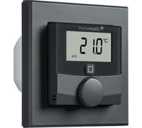 Homematic IP Smart Home Thermostat mural avec sortie de commutation - pour interrupteur de marque, anthracite, thermostat numérique chauffage au sol avec/sans application, Alexa, Google Assistant,