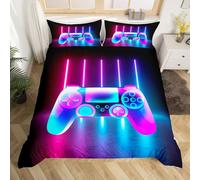 Homemissing Boys Gamepad Housse de Couette Console Gamepad Parure de Lit 140x200cm Kids Teens Video Game Gamepad Sets de Housse de Couette Gradient Game Controller Luxury Bedroom Collection 2Pcs