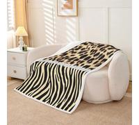 Homemissing Couverture 130x150cm Glam Léopard Zebra | Plaid Jeté de Canapé Crystal Divider Imprimer Personnalisé Couverture Polaire Flanelle Microfibre Doux