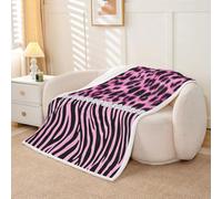 Homemissing Couverture 150x200cm Glam Léopard Zebra | Plaid Couverture Polaire Crystal Border Imprimer Jeté de Canapé Plaid Jete de Canape Doux Léger Flanelle Microfibre