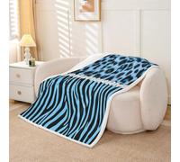 Homemissing Couverture 75x100cm Glam Léopard Zebra | Jeté de Canapé Crystal Divider Imprimer Plaid Couverture Polaire Jete de Canape Microfibre en Flanelle Douce Léger