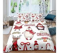 Homemissing Enfants Blanc Nuit Housse De Couette Filles Mignon Pingouin Ours De Glace Homme Ensemble De Literie Garçons Dessin Animé Elk Cerf Bonhomme Neige 140x200 Décor d'hiver