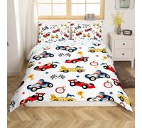 Homemissing Enfants garçons Cartoon Cars Housse de Couette 140x200cm Racing Parure de Lit Enfants garçons Voiture de Sport Ensemble de literie Soft Parure de Lit décoration de Chambre