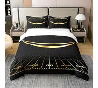 Homemissing Football Parure de lit Enfants Rugby Sports Housse de Couette 200x200cm 100% Coton American Football Sets de Housse de Couette Garçons Golden Noir Décor de Chambre Poids léger Literie