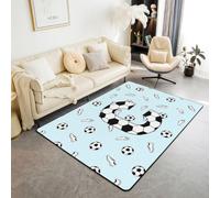 Homemissing FußBalle Tapis 100x150cm | Anfangsbuchstabe Lettre C Cadeau FüR FußBalle Liebhaber Tapis pour salon Lavable facile d'entretien Cuisine balcon extérieur