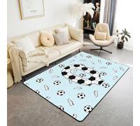 Homemissing FußBalle Tapis 100x150cm | Cadeau FüR FußBalle Liebhaber Personalisiert Lettre Tapis pour salon Lavable facile d'entretien Cuisine balcon extérieur