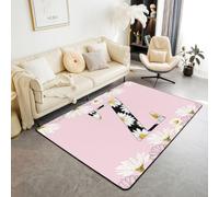 Homemissing GäNseblüMchen Tapis de Salon 150x200cm | Personalisiert Lettre Z Tapis Salon NatüRlich Motiv Lavable Facile d'entretien Cuisine Balcon Extérieur