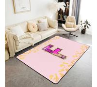 Homemissing Gepard Pression Tapis de Salon 150x200cm | Rose LéOpard Tapis Salon Anfangsbuchstabe Lettre F Tapis Chambre Exterieur Intérieur Tapis d'extérieur Doux Lavable