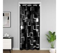Homemissing Gris Et Noir Rideaux Interieur Salon Chambre Lumière Géométrique Rideau de Porte 106x203cm Fille Géométrie Decor Rideau Occultant Rideaux Moderne Style Rideaux Exterieur d'entrée