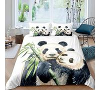 Homemissing Housse De Couette Panda Cute Panda Bed Set Kids Kids Teen Wildlife Pattern Comfort Cover Dessin Animé Géant Design Couvre-Lit,220x240cm