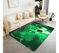 Homemissing Jeu Tapis de Salon, Gamepad Gamer Tapis décoratif, Salle de Jeux décoration Console de Jeux Moderne Contrôleur Vert Tapis Salon 100x150cm Cuisine Balcon Tapis d'extérieur Lavable
