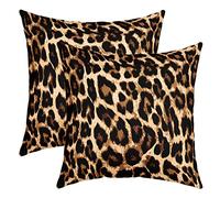 Homemissing Leopard Taie d'oreiller 50x50cm Guépard Imprimer Housse de Coussin pour Le Salon Chambre à Canapéer Housse Coussin Wild Animaux Safari Décor Lot De 2 Taie Oreiller pour canapé Chaise
