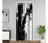 Homemissing Noir Blanc Abstract Rideau de Porte 106x203cm Moderne Art Rideau Occultant Rideaux pour Chambre Salon Géométrie Rideaux Interieur Salon Chambre Géométrique Rideaux Exterieur d'entrée