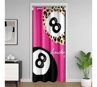 Homemissing Rideau de Porte 132x213cm Lucky 8 Boule | Draperies Intérieurs Rideaux Léopard Imprimer Rideau Occultant Lucky 8 Boule Gépard Décoration de Porte Fenêtre 1 Pièce