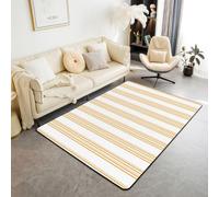 Homemissing Streifen Tapis 100x150cm | Uni Couleur Vertical Streifen Tapis pour salon Geometrie Lavable facile d'entretien Orange 2 Cuisine balcon extérieur