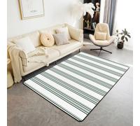 Homemissing Streifen Tapis 100x150cm | Uni Couleur Vertical Streifen Tapis pour salon Geometrie Lavable facile d'entretien GrüN Cuisine balcon extérieur
