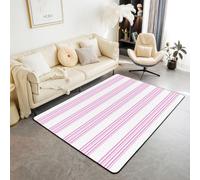 Homemissing Streifen Tapis de Salon 100x150cm | Uni Couleur Tapis Salon Horizontal Streifen Tapis Chambre Exterieur Intérieur Geometrie Tapis d'extérieur Rose 5 Doux Lavable