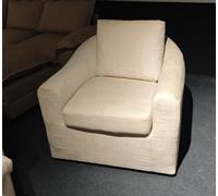 HomeMiYN Fauteuil pivotant à 360° pour salon, rond, rembourré, moderne, aspect velours, pour chambre à coucher et balcon, crème