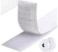 homenatur Scratch Autocollant Double Face - 30mm x 3m Blanc - Belcro Adhésif Puissant - Ruban Bande Scracht Crochet et Boucle Adhésifs - Rond Pastille Adhesive Collant Point Monnaies