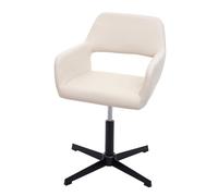 Homeoffice-HWC-A50 IV, chaise de bureau de salon + chaise de salle à manger similicuir crème, pied noir