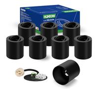 HOMEOW Lot de 8 Spots de Plafond Noir, Spot LED en Saillie Orientable, avec Douille GU10, Spot plafonnier en Aluminium, Ø80x85mm Plafonnier Spot pour Modules GU10, Rond