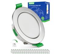 HOMEOW Spot LED Encastrable Nickel Salle de Bain 4W | Dimmable Trou 55mm - 68mm Spots de Plafond IP44 Etanche, 2700K 4000K 6000K, Lot de 20