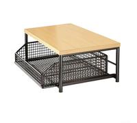 Homeponnew Chariot à micro-ondes roulant avec panier extractible, étagère de rangement mobile sur roulettes verrouillables, panneau MDF et cadre en métal pour cuisine, bureau, blanc/noir (noir)