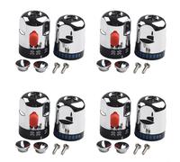 Homeponnew Lot de 4 boutons de commande thermostatiques avec finition chromée miroir et marquage de température pour mitigeur de baignoire et douche pour robinets avec bague d'arrêt et kit de vis