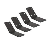 Homeponnew Lot de 4 supports d'angle à 45 degrés pour tonnelles et pavillons - Lot de 4 équerres d'angle en fer, 12,7 x 12,7 x 7,6 cm, noir, conception à roulement de charge robuste