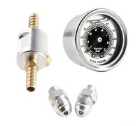 Homeponnew Manomètre de carburant 1/8 NPT rempli boîtier poli 0-160 psi Kit adaptateur boîtier rempli et métal + huile