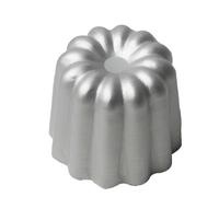 Homeponnew Moules de cuisson antiadhésifs en aluminium, 6 cavités cannelées en forme de tasse pour la cuisson de gelée, tartes au fromage et canele, argent