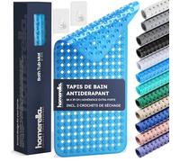 homerella Tapis de Bain Antidérapant Baignoire 88x39cm avec 2 Crochets