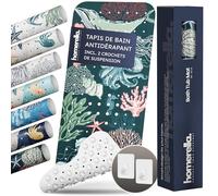 homerella Tapis de Bain Antidérapant Bébé Enfant 100x40cm avec 2 Crochets