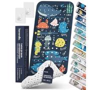 homerella Tapis de Bain Antidérapant Bébé Enfant 100x40cm avec 2 Crochets | Antibactérien, 100% sans BPA & Résistant aus Moissures, Tapis antidérapant baignoire, Lavable en Machine