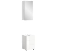 Homes & Jones Ensemble de Salle de Bain 2 pièces VIRA (lxhxp : 38 x 190 x 34 cm), Coloris mélamine Blanc/Blanc Brillant