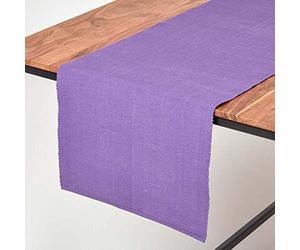 HOMESCAPES Chemin de Table Violet, Linge de Table Tissu en 100% Coton uni, 44 x 178 cm
