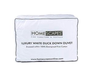 HOMESCAPES Couette Chaude spéciale Hiver 230x220 cm, Couette Naturelle de Luxe en Duvet de Canard 13.5 Tog