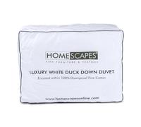 HOMESCAPES Couette été légère 150x200 cm Naturelle de Luxe en Plumes et Duvet de Canard 4.5 Tog Certifiée Oeko-TEX - Lavable en Machine et hypoallergénique - 1 Personne