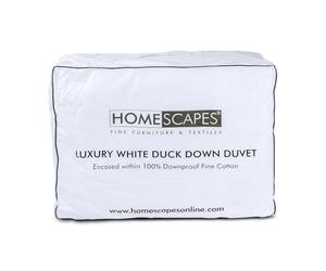 HOMESCAPES Couette été légère 150x200 cm Naturelle de Luxe en Plumes et Duvet de Canard 4.5 Tog Certifiée Oeko-TEX - Lavable en Machine et hypoallergénique - 1 Personne