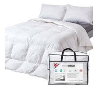 HOMESCAPES Couette été légère 200x220 cm en Plumes et Duvet d’oie 4.5 Tog - Lavable en Machine - 1 à 2 Personnes