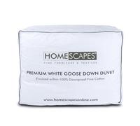 HOMESCAPES Couette été légère 240x220 cm Naturelle Premium en Plumes et Duvet d’oie 4.5 Tog Certifiée Oeko-TEX - Lavable en Machine et hypoallergénique - 2 Personnes