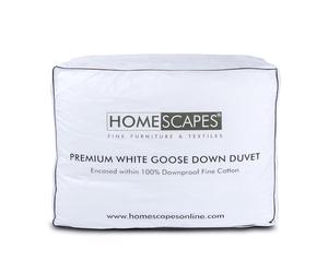 HOMESCAPES Couette été légère 240x220 cm Naturelle Premium en Plumes et Duvet d’oie 4.5 Tog Certifiée Oeko-TEX - Lavable en Machine et hypoallergénique - 2 Personnes