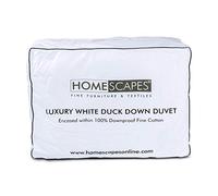 HOMESCAPES Couette tempérée Printemps/Automne 200x200 cm, Couette Naturelle de Luxe en Duvet de Canard 10.5 Tog