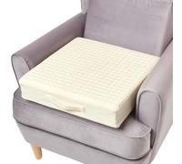 HOMESCAPES Coussin d’Assise déhoussable en Coton, Coussin rehausseur de Chaise et Fauteuil, 50x50x10 cm Beige