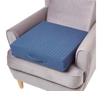 HOMESCAPES Coussin d’Assise déhoussable en Coton, Coussin rehausseur de Chaise et Fauteuil, 50x50x10 cm Bleu Marine