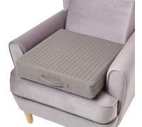 HOMESCAPES Coussin d’Assise déhoussable en Coton, Coussin rehausseur de Chaise et Fauteuil, 50x50x10 cm Gris foncé